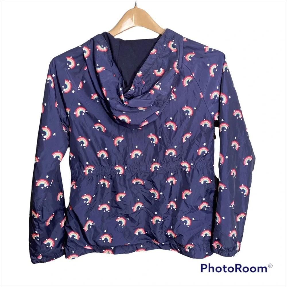 Gap Kids Navy Rainbow print Rain Jacket Size XXL